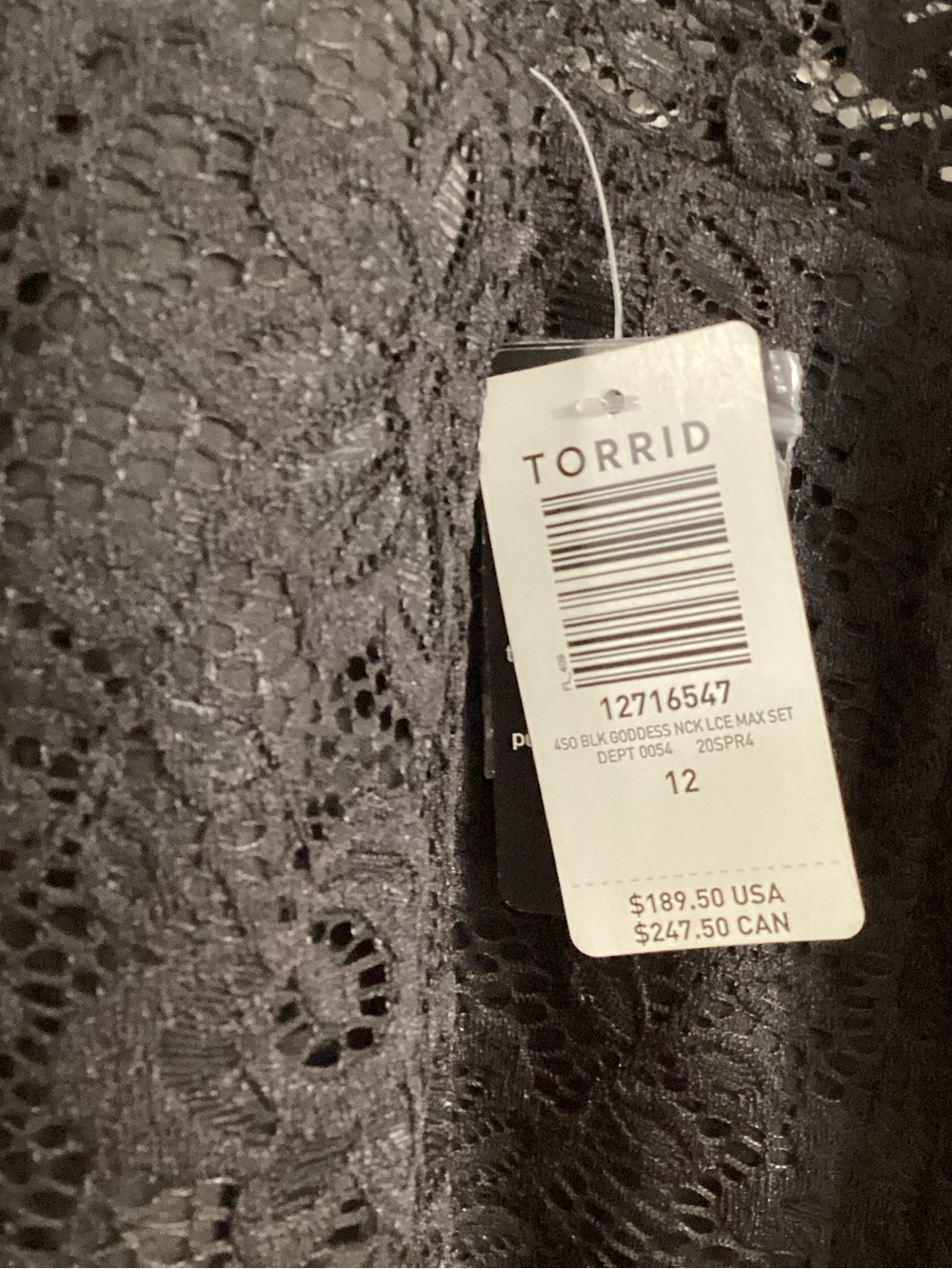 New W/Tags Torrid Black Floral Lace top